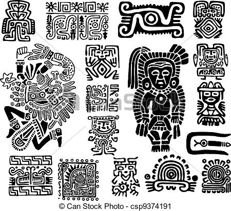 450x412 Set Mexican Symbols. Set Mexican Symbols.