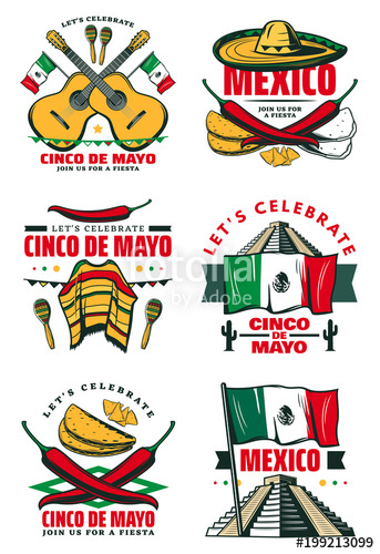 343x500 Cinco De Mayo Vector Retro Sketch Mexican Icons Stock Image And