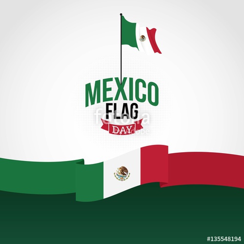 500x500 Mexico Flag Day Vector Illustration. Stock Image And Royalty Free