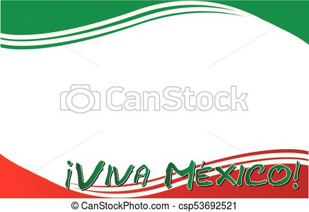 450x310 Viva Mexico Postcard With Mexican Flag Border.