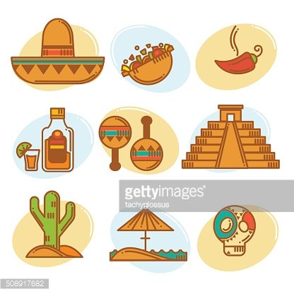 416x416 Go To Mexico, Vector Mexican Symbols Emblems And Icons Premium