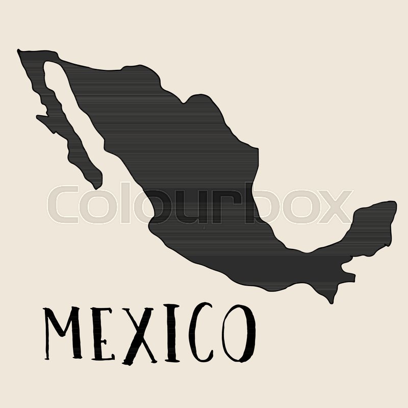 800x800 Doodle Freehand Map Sketch Of Mexico ,vector Illustration Stock