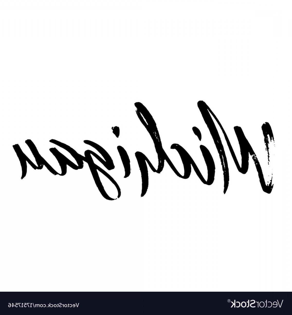 1200x1296 Michigan Modern Dry Brush Lettering Retro Vector Sohadacouri