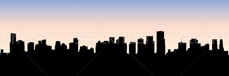 800x266 Miami Skyline Silhouette Vector Illustration Brett Lamb (Blamb