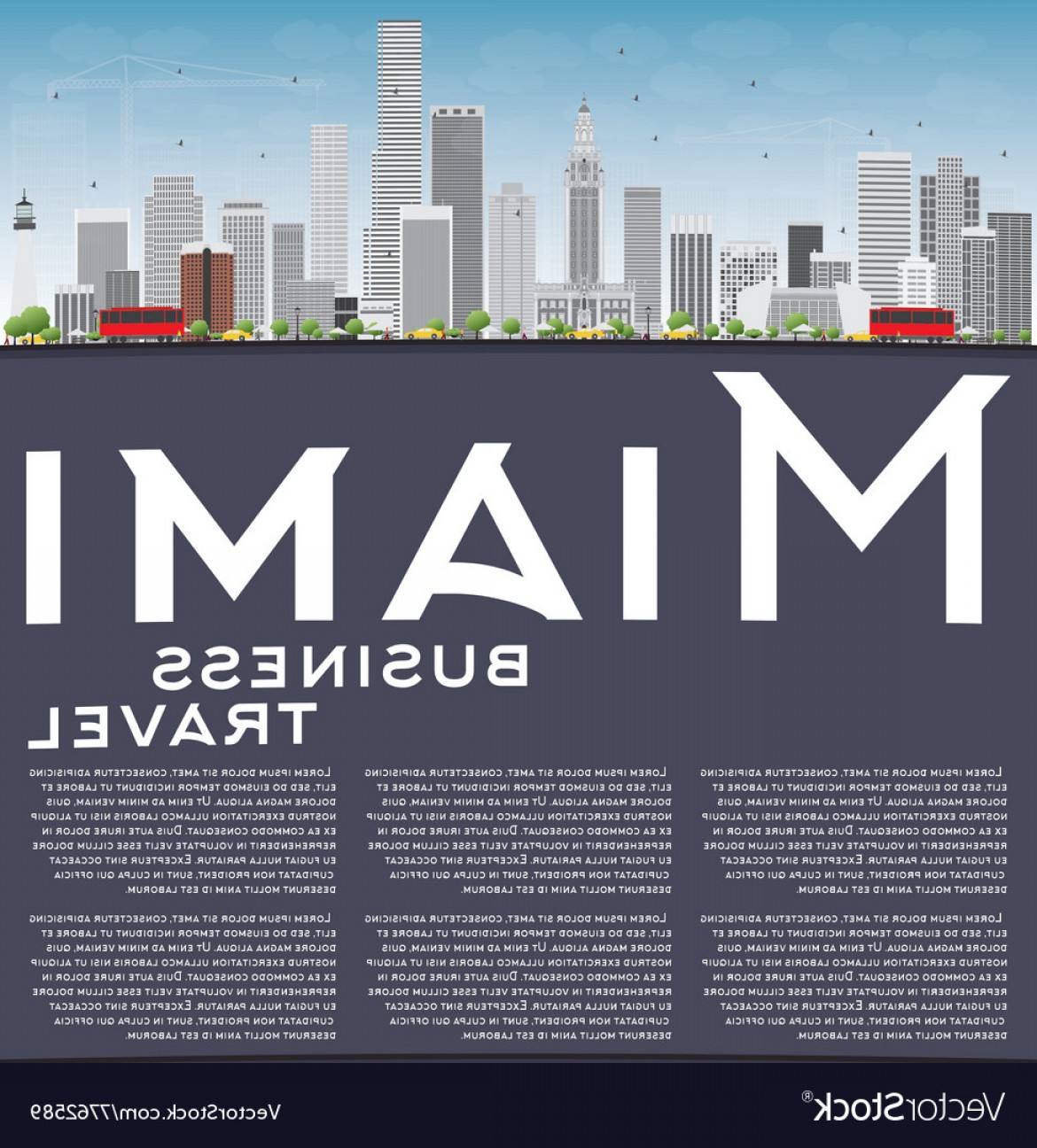 1170x1296 Miami Skyline With Gray Buildings Blue Sky Vector Orangiausa