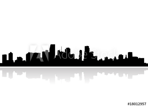 500x363 Miami Skyline Vector
