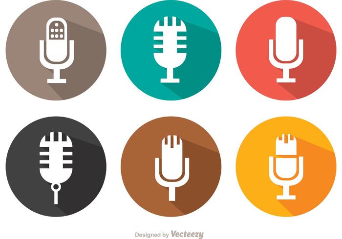 700x490 Flat Microphone Vector Pack