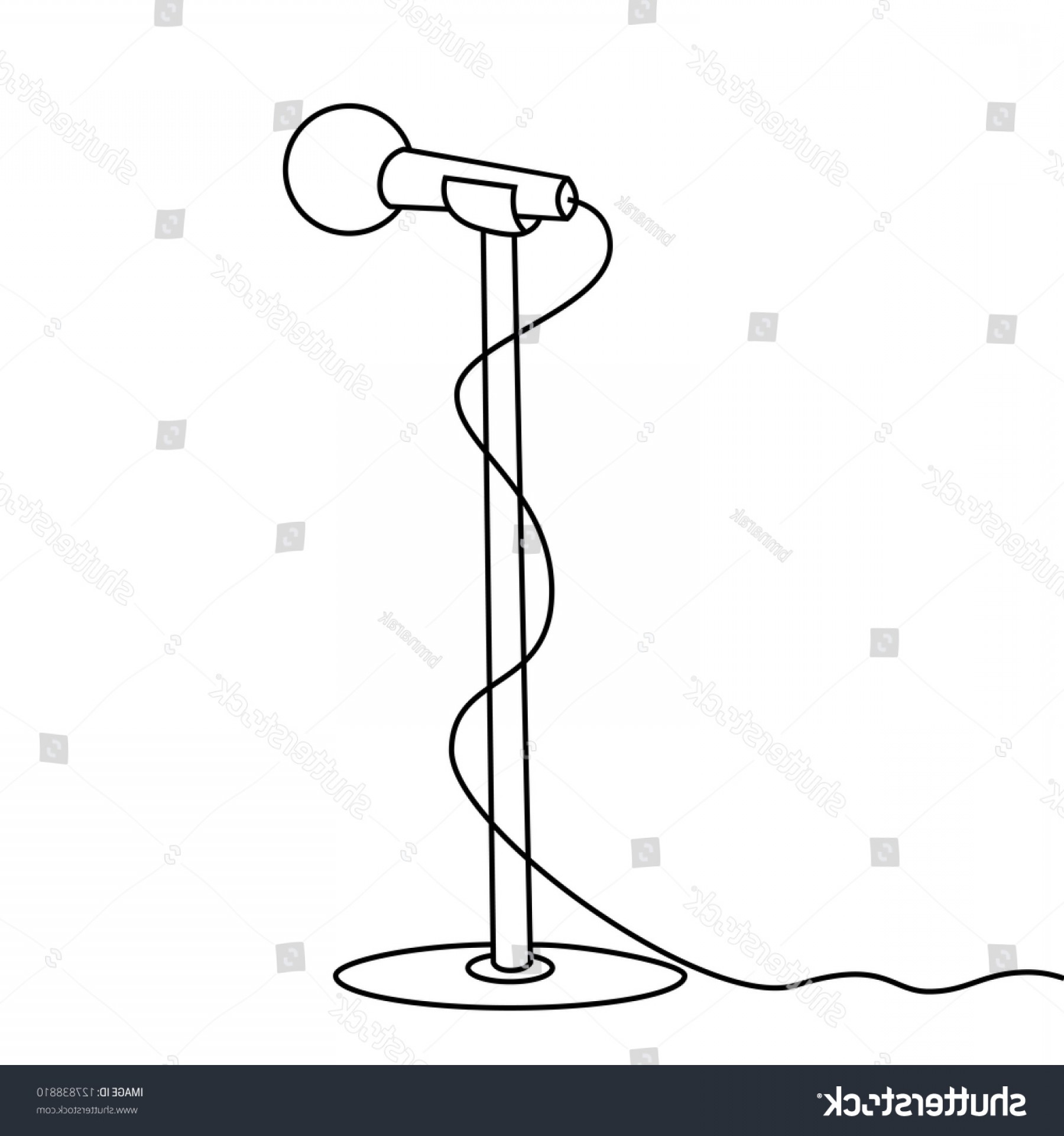 1800x1920 Black Outline Vector Microphone Stand On Shopatcloth