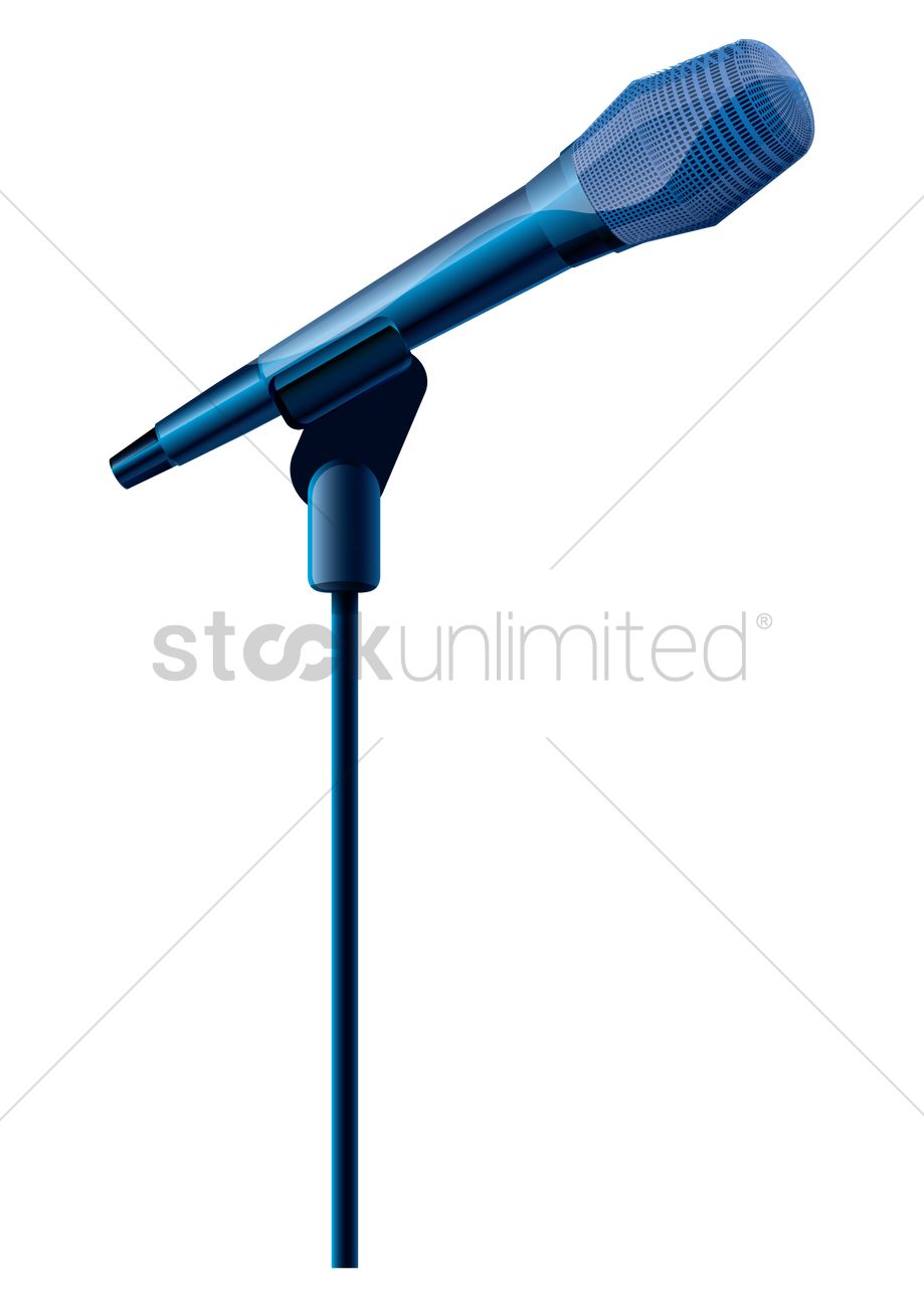 919x1300 Microphone On A Mic Stand Vector Image