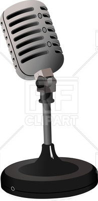 195x400 Vintage Microphone On Round Stand Vector Image Vector Artwork Of
