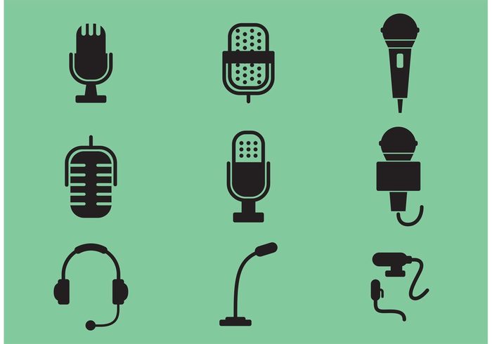 700x490 Microphone Vector Icons