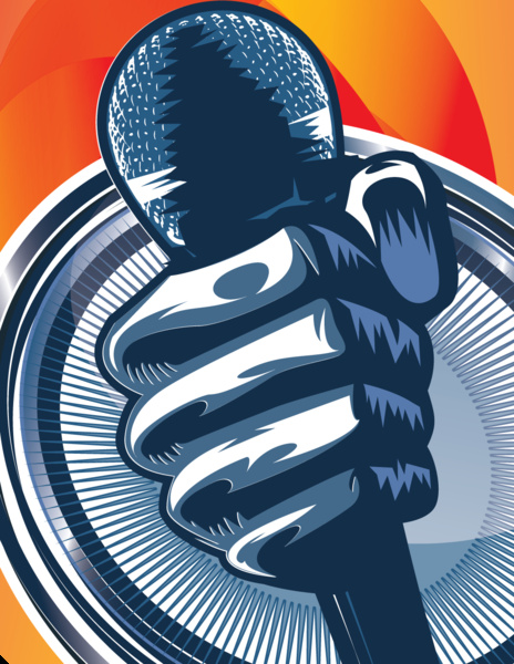 464x600 Fist With Mic Vector Art Free Vector In Encapsulated Postscript