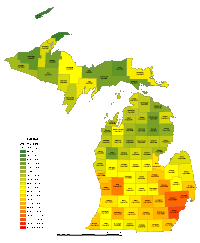 200x243 Michigan Digital Vector Maps