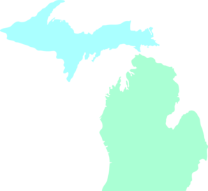 298x273 Michigan Map Clean Teal Clip Art