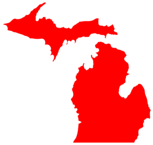 299x282 Michigan Map Outline Clip Art