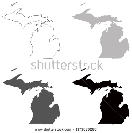 450x452 Michigan Map Vector Download Free Art Stock Graphics Images