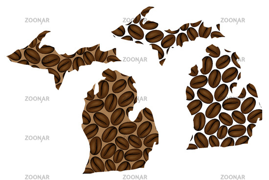 550x367 Photo Michigan Map Vector Image