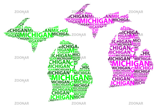 550x367 Photo Michigan Map Vector Image
