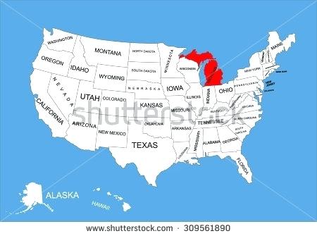450x335 State Vector Map Isolated On United States Editable Blank Upper