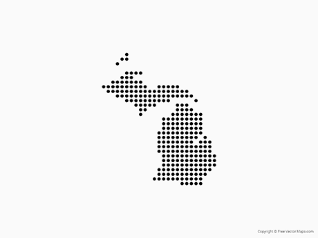 460x345 Vector Map Of Michigan