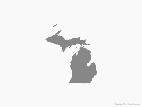 460x345 Vector Map Of Michigan