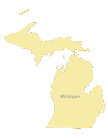 156x202 Free Digital Michigan Outline Blank Map