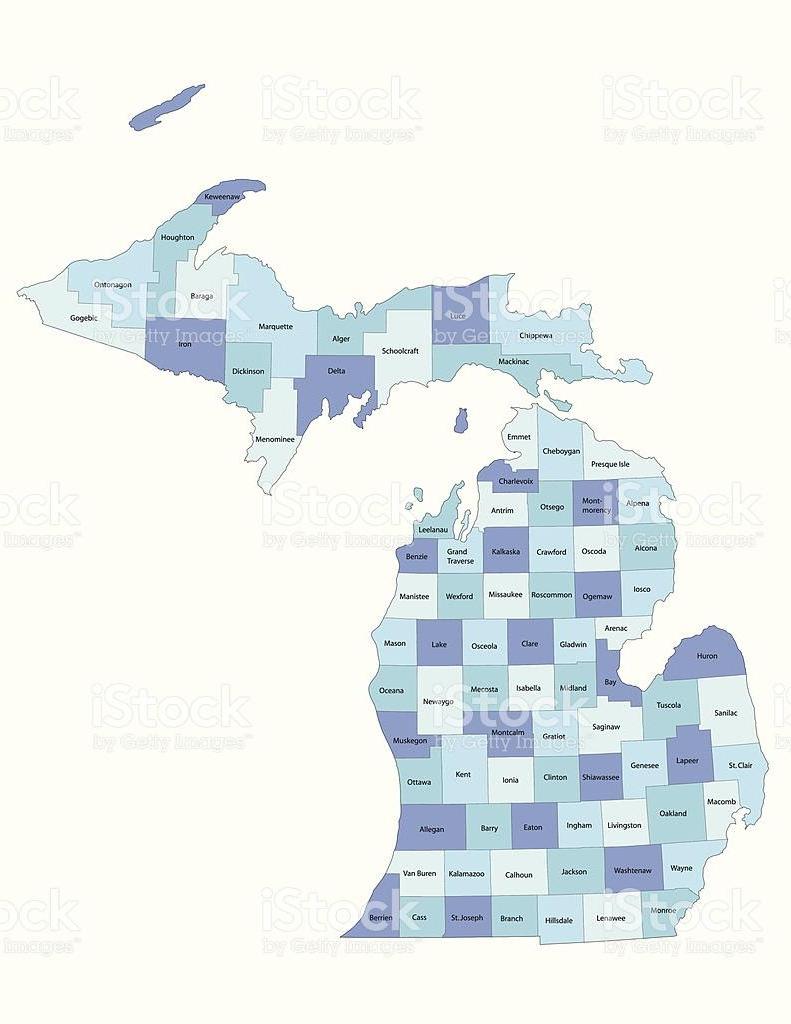791x1024 Hd Best Michigan State County Map Vector Photos File Free
