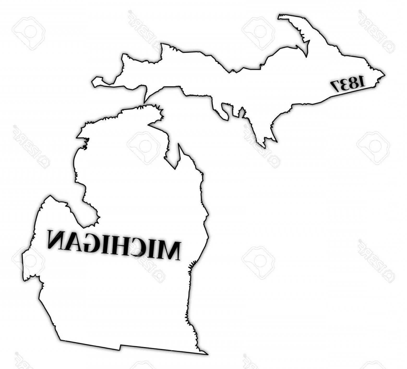 1560x1417 Michigan Outline Vector Geekchicpro