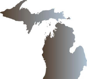 300x273 Michigan Outline With Great Lakes Clip Art