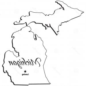 300x300 Vector Map Michigan Outline Isolated Illustration Geekchicpro