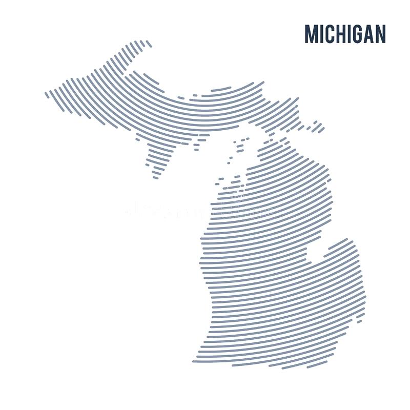 800x800 State Senate Wall Map Of Michigan Usa