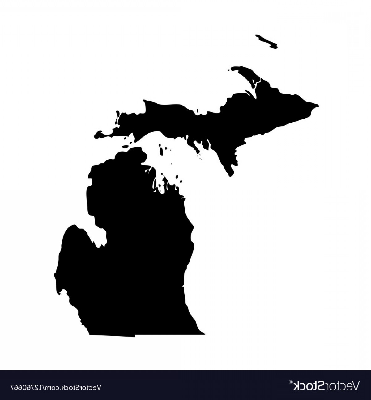 1200x1296 Map Of The Us State Michigan Vector Shopatcloth
