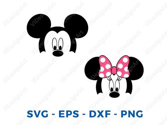 570x428 Mickey Minnie Mouse Layered Head Face Svg Png Vector Cut File Etsy