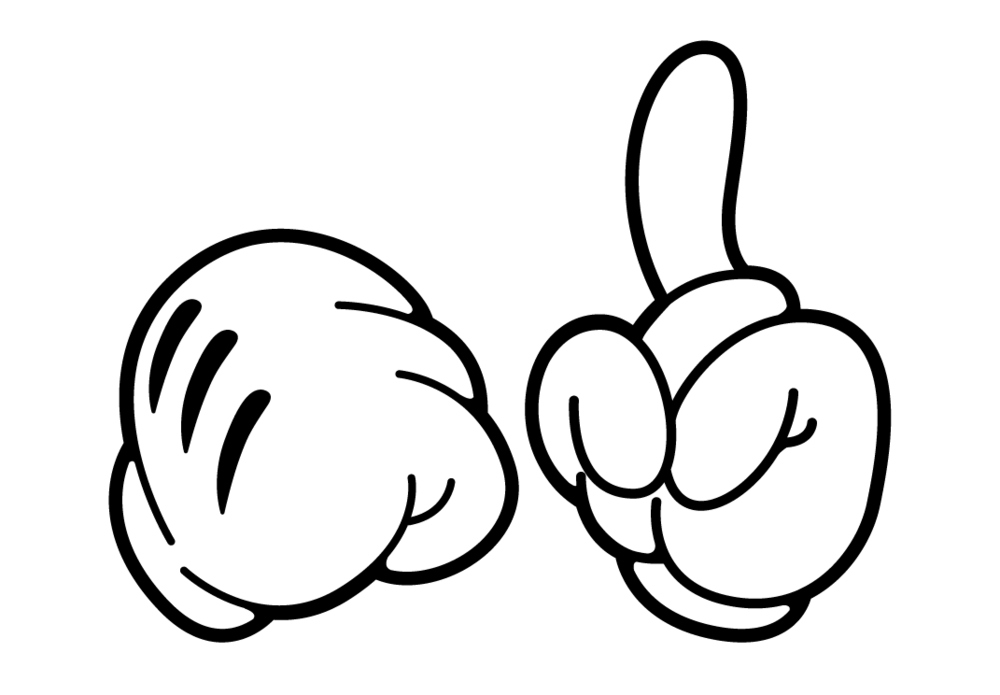 1000x695 Collection Of Free Vector Hands Mickey Mouse. Download On Ubisafe