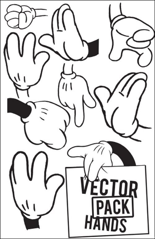 500x769 Vector Mickey Mouse Hands Mickey Mouse