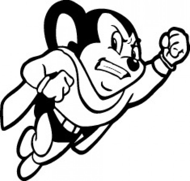 626x594 Mickey Mouse Hero Flying Vector Free Download