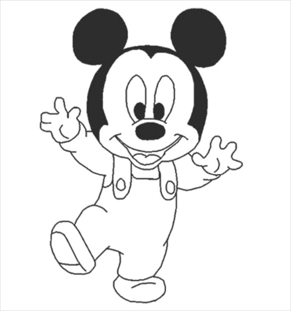 585x625 Mickey Mouse Coloring Page