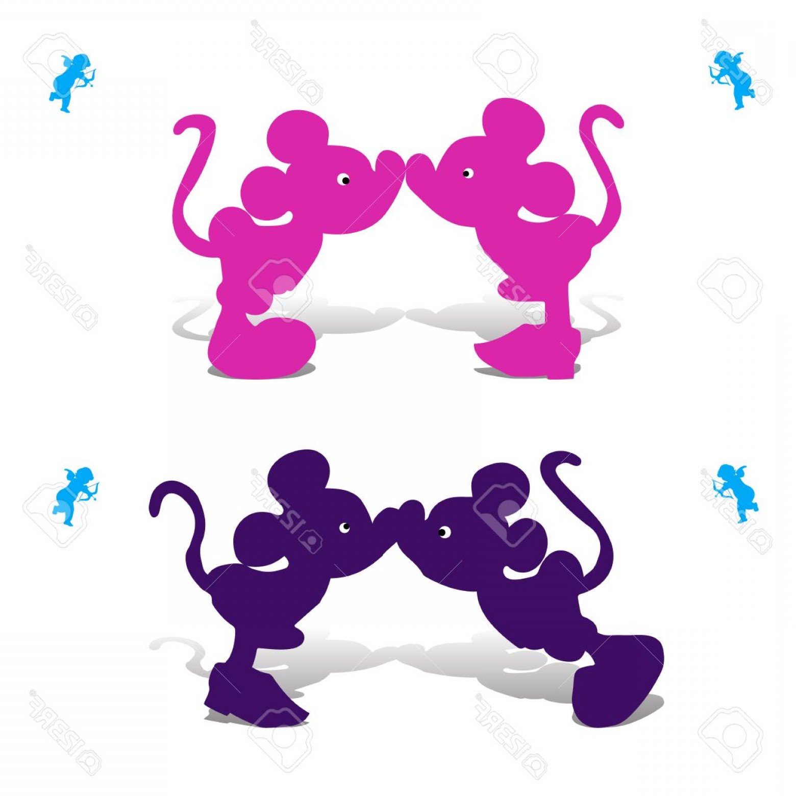 1560x1560 Photostock Vector Silhouette Of Mickey Mouse Boy And Girl Kissing