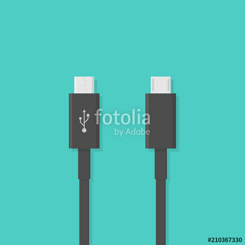 500x500 Micro Usb Plug. Vector Illustration In Flat Style Stock Image And