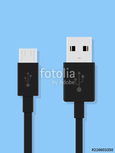 375x500 Micro Usb Cable Background Vector Icon Stock Image And Royalty