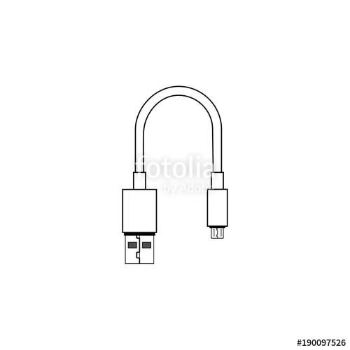 500x500 Usb And Micro Usb Cable Vector Icon Stock Image And Royalty Free