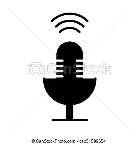 450x470 Microphone Mic Icon, Vector Illustration, Black Sign On Isolated
