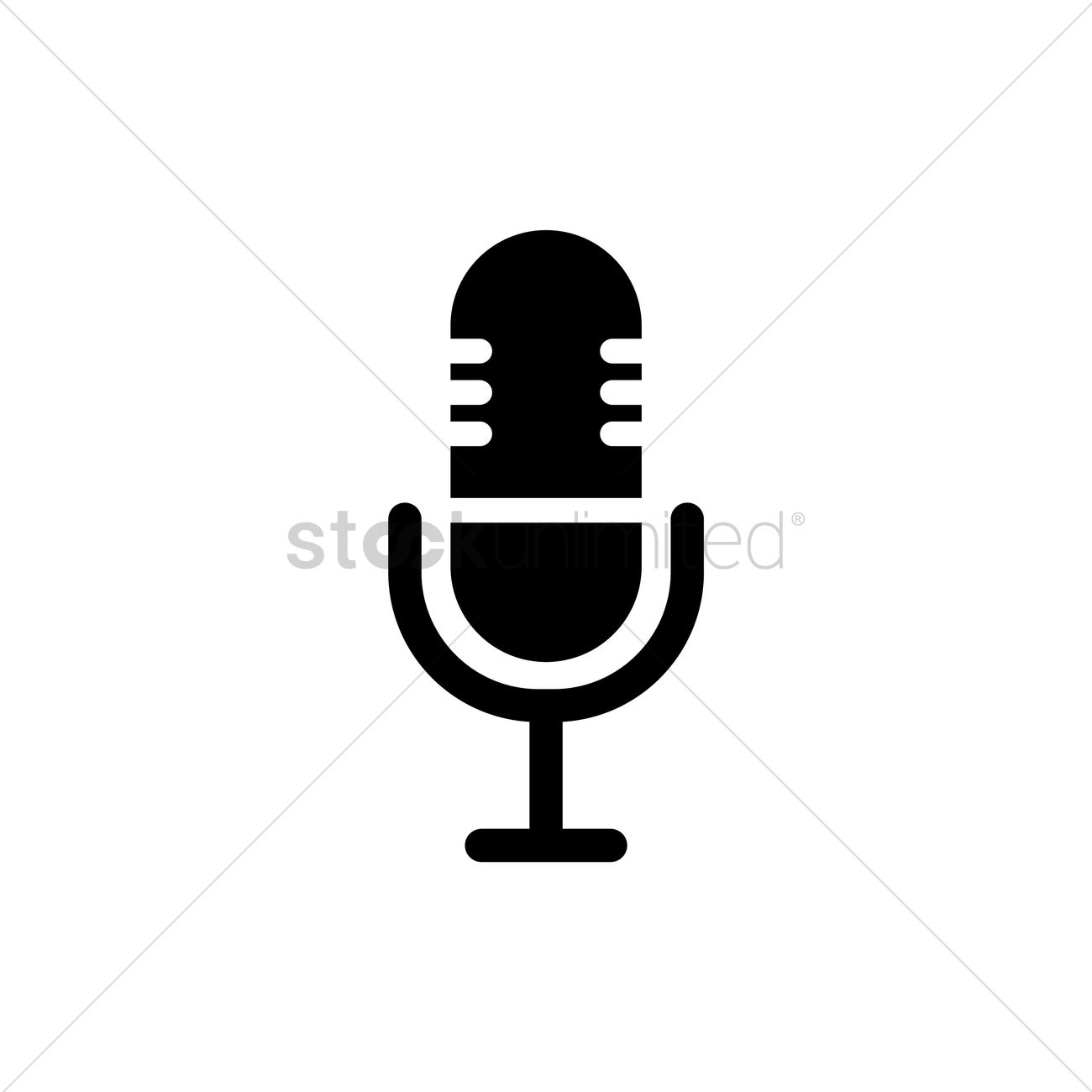 1300x1300 Vintage Microphone Icon Vector Image