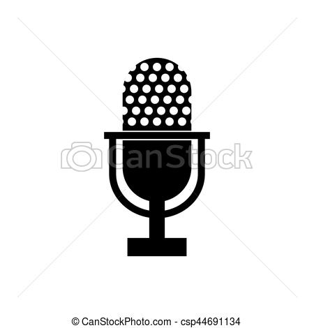 450x470 Vintage Radio Microphone Icon Vector Illustration Graphic Design.