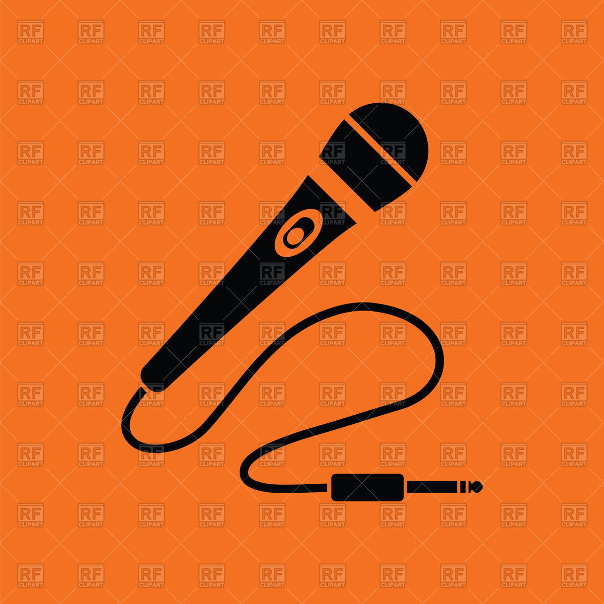 1200x1200 Karaoke Microphone Icon On Orange Background Vector Image Vector