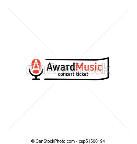 450x470 Isolated Vector Linear Microphone Logo For Music Festival Or Radio