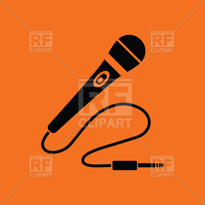 400x400 Karaoke Microphone Icon On Orange Background Vector Image Vector
