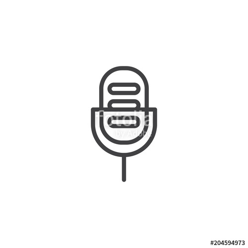 500x500 Microphone Outline Icon. Linear Style Sign For Mobile Concept And