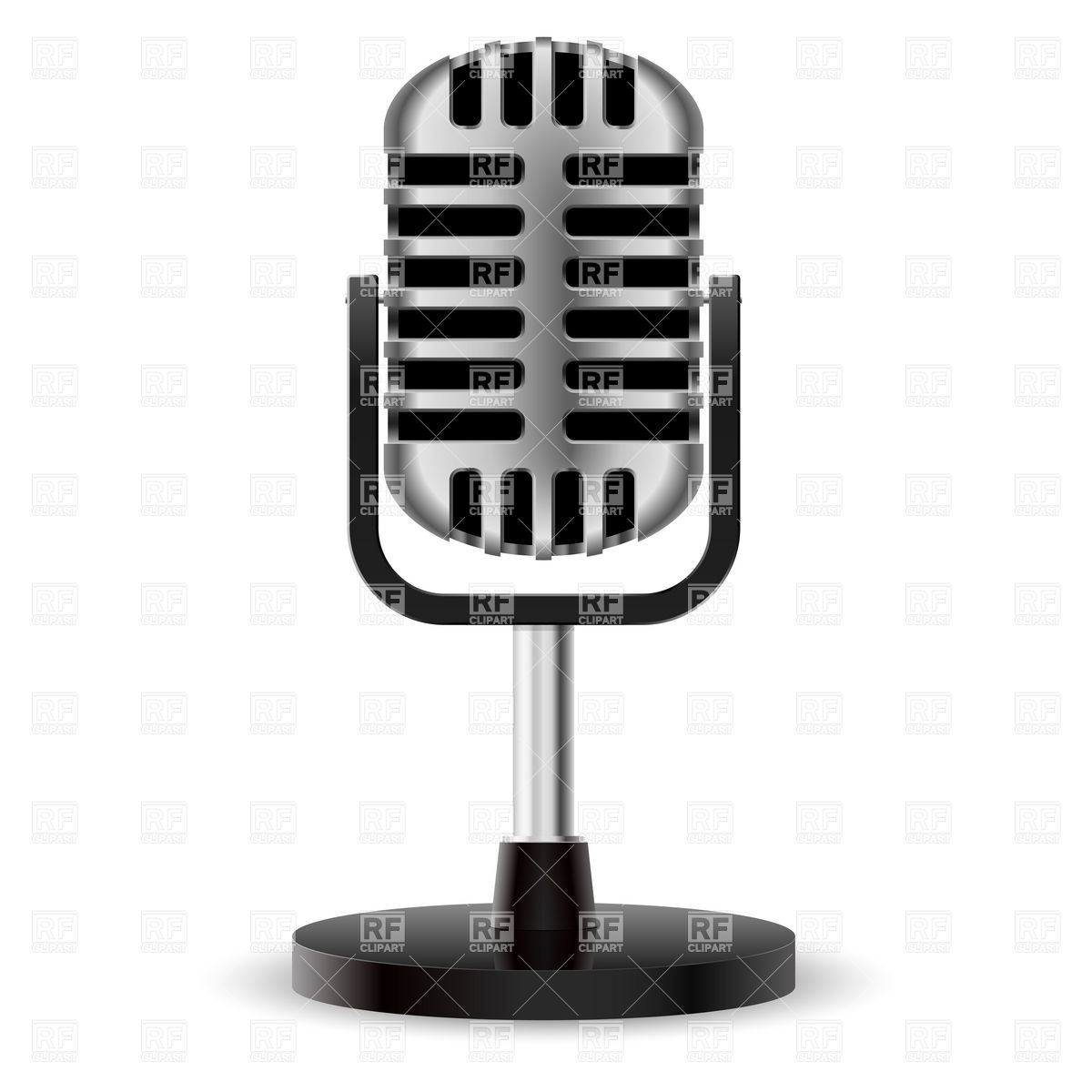 1200x1200 Chrome Retro Desktop Microphone Vector Image Vector Artwork Of