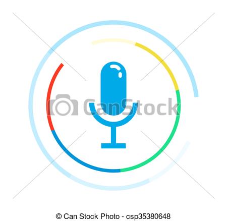 450x438 Microphone Vector Icon. Voice Control Application Logo Concept